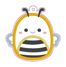 Load image into Gallery viewer, Bee Squishy bookmark/bag tag/ornament machine embroidery file DIGITAL DOWNLOAD