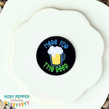 Load image into Gallery viewer, Here For The Beer patch (2 sizes included) machine embroidery design —JAN 26 MB—DIGITAL DOWNLOAD