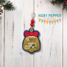 Load image into Gallery viewer, Bell applique shaker ornament/bag tag/bookmark machine embroidery design DIGITAL DOWNLOAD