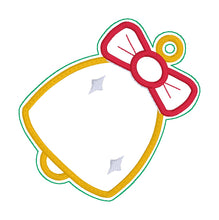 Load image into Gallery viewer, Bell applique shaker ornament/bag tag/bookmark machine embroidery design DIGITAL DOWNLOAD