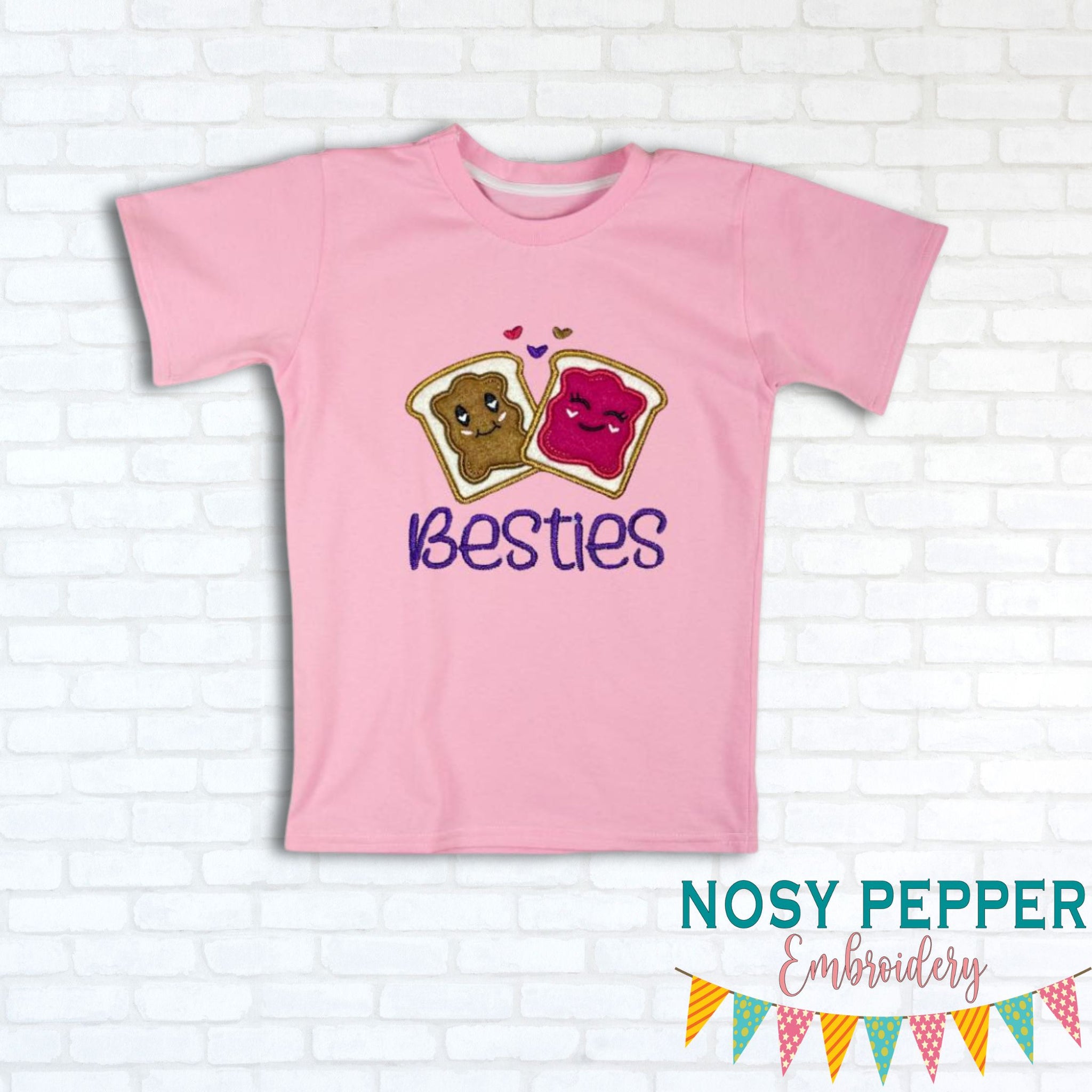Besties Applique Machine Embroidery Design 4 Sizes Included DIGITAL besties-applique-machine-embroidery-design-4-sizes-included-digital