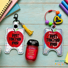 Load image into Gallery viewer, Best Teacher applique Sanitizer Case (2 sizes available) machine embroidery design DIGITAL DOWNLOAD