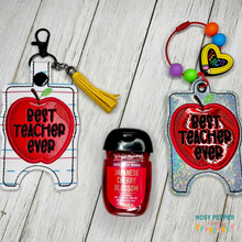 Load image into Gallery viewer, Best Teacher applique Sanitizer Case (2 sizes available) machine embroidery design DIGITAL DOWNLOAD