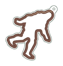 Load image into Gallery viewer, Bigfoot applique shaker bookmark/bag tag/ornament machine embroidery file DIGITAL DOWNLOAD