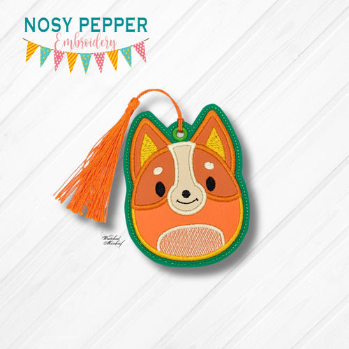Aussie Orange Dog Squishy Applique bookmark/bag tag/ornament machine embroidery file DIGITAL DOWNLOAD