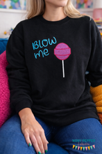 Load image into Gallery viewer, Blow Me Sucker machine embroidery designs (5 sizes and applique &amp; sketchy designs included) DIGITAL DOWNLOAD
