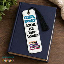 Load image into Gallery viewer, OMG Becky 5x7 bookmark machine embroidery design DIGITAL DOWNLOAD