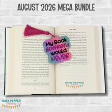 Load image into Gallery viewer, My Book Boyfriend bookmark/bag tag/ornamentmachine embroidery design DIGITAL DOWNLOAD