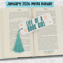 Load image into Gallery viewer, Life Of A Book Girl bookmark/bag tag/ornament machine embroidery design DIGITAL DOWNLOAzd