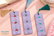 Load image into Gallery viewer, Quilted 5x7 bookmark set (3 designs included) machine embroidery design DIGITAL DOWNLOAD