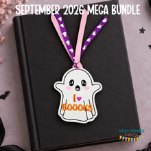 Load image into Gallery viewer, I Heart Booooooks bookmark/ornament/bag tag tmachine embroidery design DIGITAL DOWNLOAD