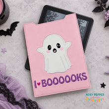Load image into Gallery viewer, I Heart Boooooks reader sleeve (3 sizes included) machine embroidery design DIGITAL DOWNLOAD