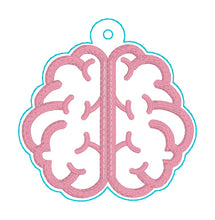 Load image into Gallery viewer, Brain applique shaker bookmark/bag tag/ornament machine embroidery file DIGITAL DOWNLOAD