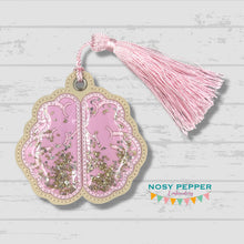 Load image into Gallery viewer, Brain applique shaker bookmark/bag tag/ornament machine embroidery file DIGITAL DOWNLOAD