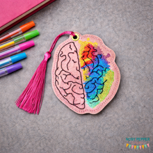Load image into Gallery viewer, Creative Brain Sketchy Bookmark/bag tag/ornament 4x4 machine embroidery design DIGITAL DOWNLOAD