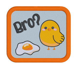 Bro patch (2 sizes included) machine embroidery design DIGITAL DOWNLOAD