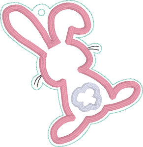 Bunny Butt Applique Bookmark/bag tag/ornament (2 versions included) machine embroidery design DIGITAL DOWNLOAD