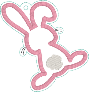 Bunny Butt Applique Bookmark/bag tag/ornament (2 versions included) machine embroidery design DIGITAL DOWNLOAD