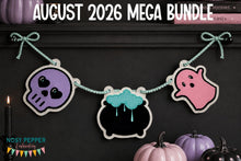 Load image into Gallery viewer, Halloween Applique Bunting (3 designs included) machine embroidery design DIGITAL DOWNLOAD