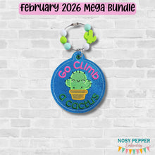 Load image into Gallery viewer, Go Climb A Cactus bag tag/ornament/bookmark —FEB 26 MB—machine embroidery design DIGITAL DOWNLOAD