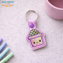 Load image into Gallery viewer, Succulent Applique Snap tab 4x4 machine embroidery design DIGITAL DOWNLOAD