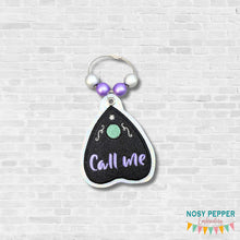 Load image into Gallery viewer, Call Me appliqué bag tag/ornament/bookmark machine embroidery design DIGITAL DOWNLOAD