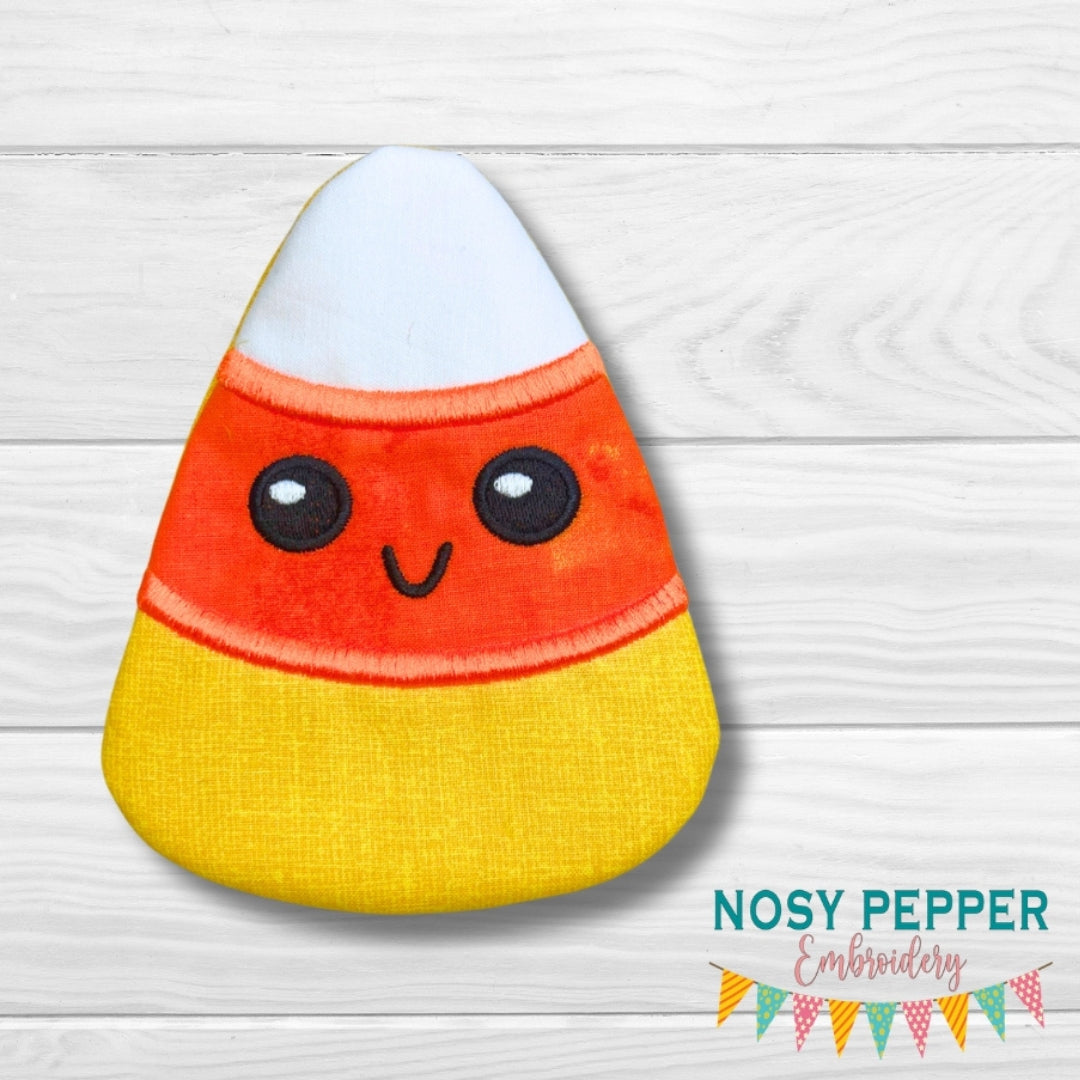 Happy Candy Corn applique envelope style ITH Mug rug machine embroider ...