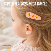 Load image into Gallery viewer, Candy Corn barrette cover machine embroidery design DIGITAL DOWNLOAD