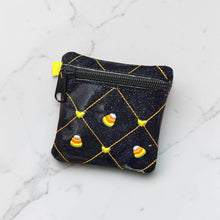Load image into Gallery viewer, Candy Corn mini set (3 key fobs and 4x4 ITH bag) machine embroidery design DIGITAL DOWNLOAD