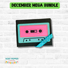 Load image into Gallery viewer, Cassette appliqué notebook cover 2 sizes available machine embroidery design DIGITAL DOWNLOAD