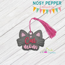 Load image into Gallery viewer, Cat Mom bookmark machine embroidery file DIGITAL DOWNLOAD