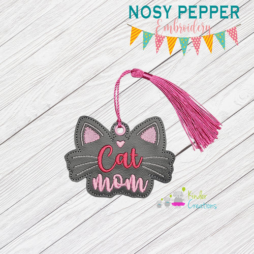 Cat Mom bookmark machine embroidery file DIGITAL DOWNLOAD