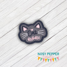 Load image into Gallery viewer, Cat Mom patch machine embroidery design (2 sizes included) DIGITAL DOWNLOAD