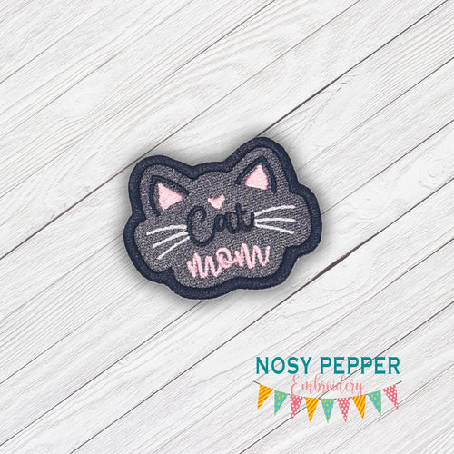 Cat Mom patch machine embroidery design (2 sizes included) DIGITAL DOWNLOAD