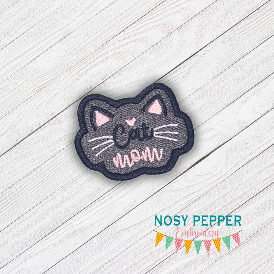 Cat Mom patch machine embroidery design (2 sizes included) DIGITAL DOWNLOAD