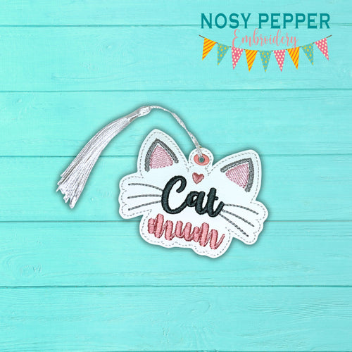 Cat Mum bookmark machine embroidery file DIGITAL DOWNLOAD
