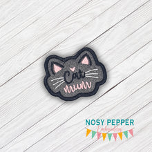 Load image into Gallery viewer, Cat Mum patch machine embroidery design (2 sizes included) DIGITAL DOWNLOAD