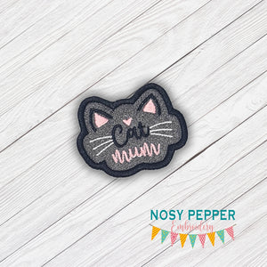 Cat Mum patch machine embroidery design (2 sizes included) DIGITAL DOWNLOAD