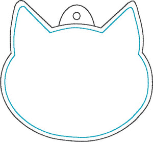 Cat Puff bookmark/ornament/bag tag machine embroidery design DIGITAL DOWNLOAD