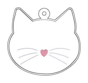 Cat shaker bookmark/bag tag/ornament machine embroidery file DIGITAL DOWNLOAD