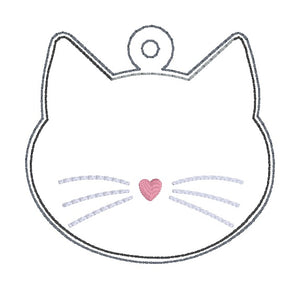 Cat shaker snap tab and eyelet fob machine embroidery file (single and multi files included) DIGITAL DOWNLOAD