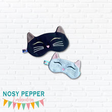 Load image into Gallery viewer, Cat Sleep Mask machine embroidery design (2 sizes included) DIGITAL DOWNLOAD