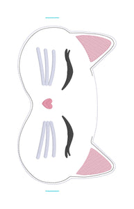 Cat Sleep Mask machine embroidery design (2 sizes included) DIGITAL DOWNLOAD