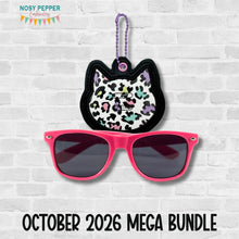 Load image into Gallery viewer, Cat Appliqué Eyeglass Holder machine embroidery design DIGITAL DOWNLOAD