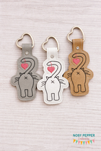 Load image into Gallery viewer, Cat Butt Heart Snap Tab Machine Embroidery Design – Digital Download