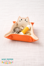 Load image into Gallery viewer, Cat ITH Tray Machine Embroidery Design --Jan '26 MB--| In The Hoop Catchall Tray | 4 Sizes Included | Digital Download