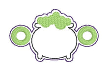 Load image into Gallery viewer, Cauldron Shoe Charms machine embroidery design single and multi files (3 versions included) DIGITAL DOWNLOAD
