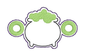 Cauldron Shoe Charms machine embroidery design single and multi files (3 versions included) DIGITAL DOWNLOAD