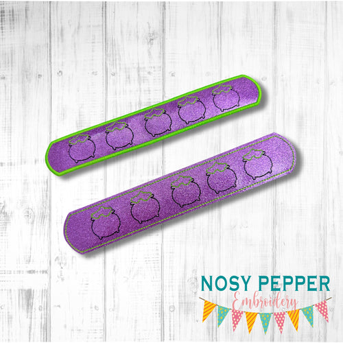 Cauldron slap bracelet machine embroidery file 6x10 hoop (single and multi files, and fabric and vinyl styles included) DIGITAL DOWNLOAD