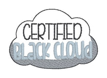 Load image into Gallery viewer, Certified Black Cloud feltie embroidery file (single and multi files included) MB May &#39;24 DIGITAL DOWNLOAD